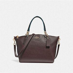 Coach Metallic Brown Leather Mini Kelsey Double Handles Satchel Handbag Purse